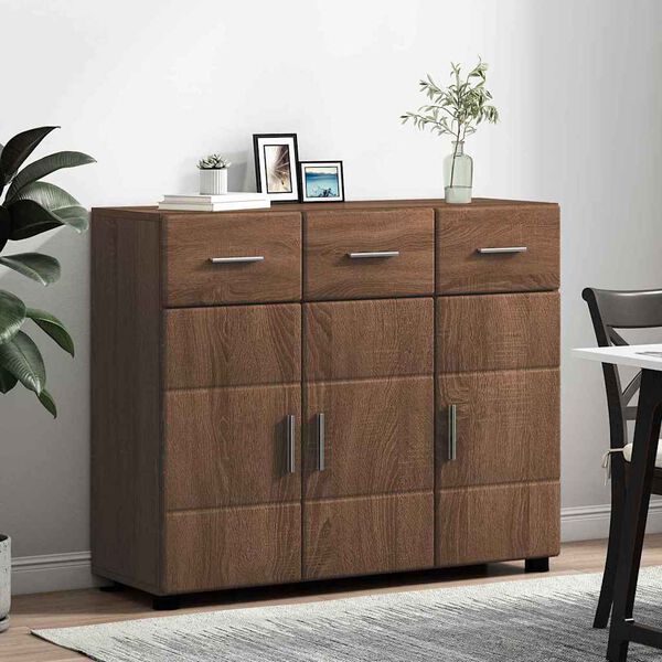 vidaXL Credenza Rovere Marrone 88,5 x 30,5 x 73 cm Legno multistrato