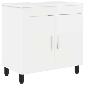 vidaXL Mobiletto da bagno Bianco Lucido 60 x 35 x 60 cm