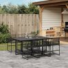 vidaXL Set da Pranzo da Giardino 7 pz Nero in Polyrattan