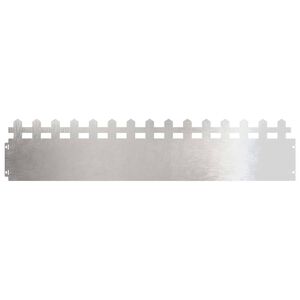 vidaXL Bordure per prato 10 pz 103 x 0,05 x 22 cm Acciaio Inox Argento