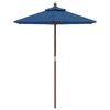 vidaXL Ombrellone da Giardino con Palo in Legno Azzurro 196x231 cm