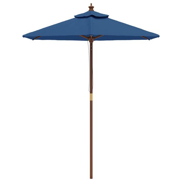 vidaXL Ombrellone da Giardino con Palo in Legno Azzurro 196x231 cm
