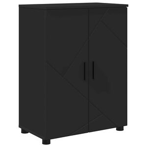 vidaXL Mobile da Bagno con archiviazione Nero 60 x 35 x 80 cm