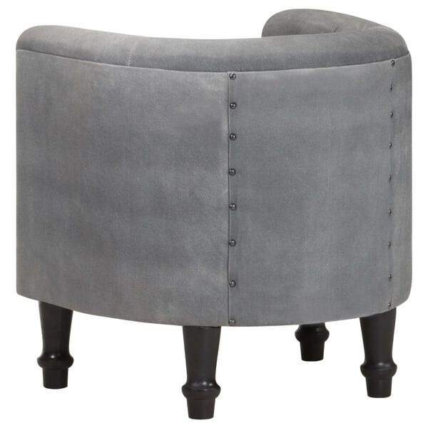 vidaXL Poltrona a Pozzetto Nera in Vera Pelle e Legno Massello Mango