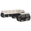 vidaXL Set Divano da Giardino 9 pcs Nero e Bianco Crema polyrattan