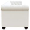 vidaXL Divano Chesterfield a 3 Posti in Finta Pelle Bianco