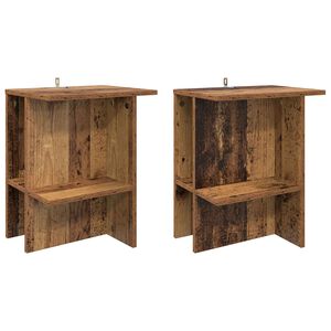 vidaXL Tavolino da salotto 2 pcs Legno antico 40 x 30 x 49 cm