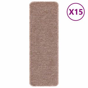 vidaXL Tappetini Antiscivolo per Scale 15 pz 60 x 25 cm Marrone chiaro