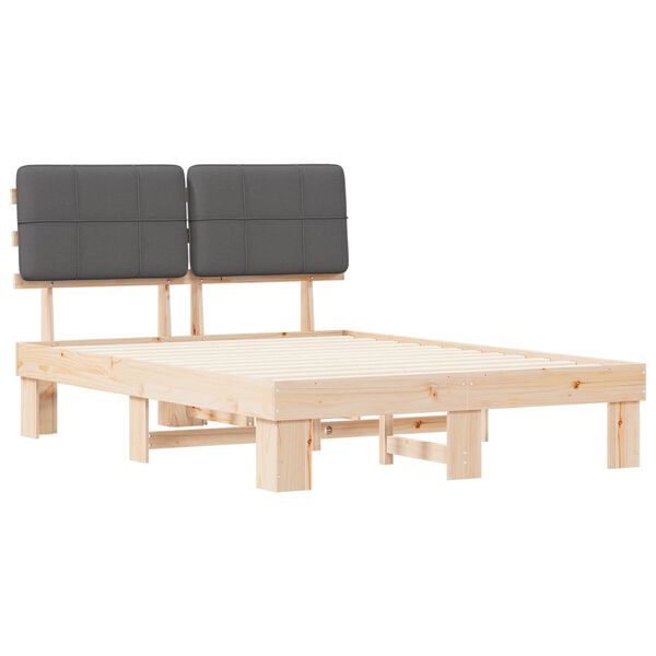 vidaXL Letto con Testiera Rivestita Grigio scuro 120 x 200 cm