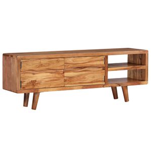 vidaXL Mobile TV in Massello di Acacia con Ante Intagliate 117x30x40cm