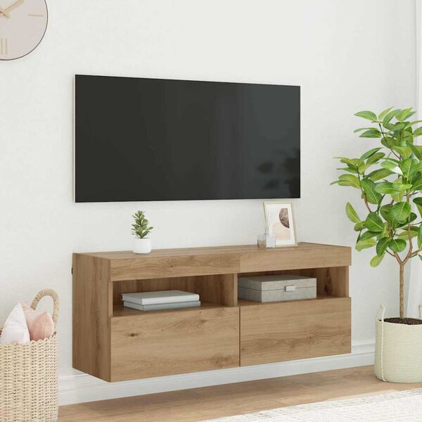 vidaXL Mobile TV da parete Rovere artigianale 100 x 30 x 40 cm