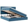 vidaXL Letto con contenitore e materasso Blu Scuro 160 x 200 cm
