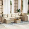 vidaXL Set Divano da Giardino 8 pz con Cuscini Beige in Polyrattan