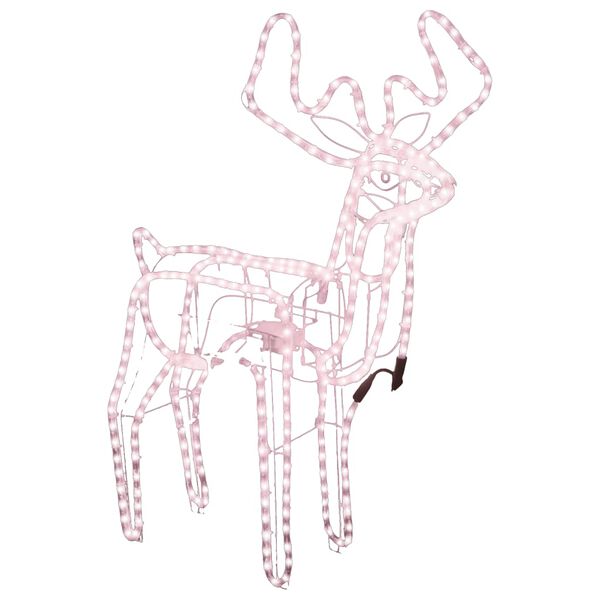 vidaXL Figura Natale Renna Testa Mobile Bianco Freddo 76x42x87 cm