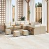 vidaXL Set Divano da Giardino 18 pcs Beige e Crema polyrattan