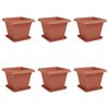 vidaXL Vasi per Piante 6 pz Rosso Mattone Plastica