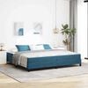 vidaXL Letto a molle con materasso Blu Scuro 200 x 200 cm Tessuto