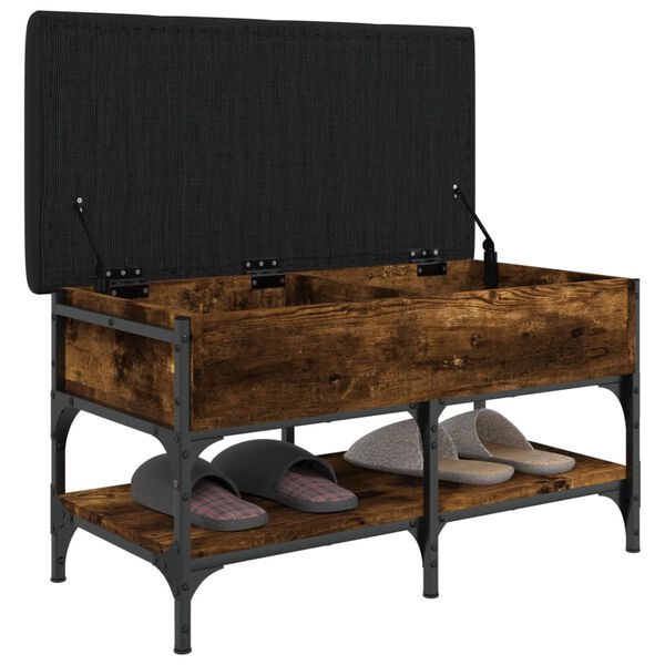 vidaXL Panca Porta Scarpe Rovere Fumo 82x42x45 cm in Legno Multistrato