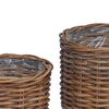 vidaXL Cestino per Piante con archiviazione 2 pcs Marrone Rattan Kubu