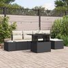 vidaXL Set Divano da Giardino con archiviazione 6 pcs Nero Poly Rattan