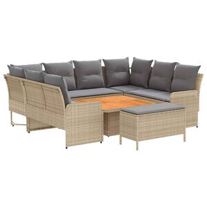 vidaXL Set di Mobili 7 pz Beige e Grigio Chiaro Rattan in PE