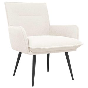 vidaXL Poltrona Crema Boucl&eacute;