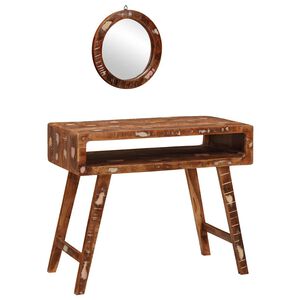 vidaXL Tavolo da Trucco con specchio Marrone Legno Recuperato Massello