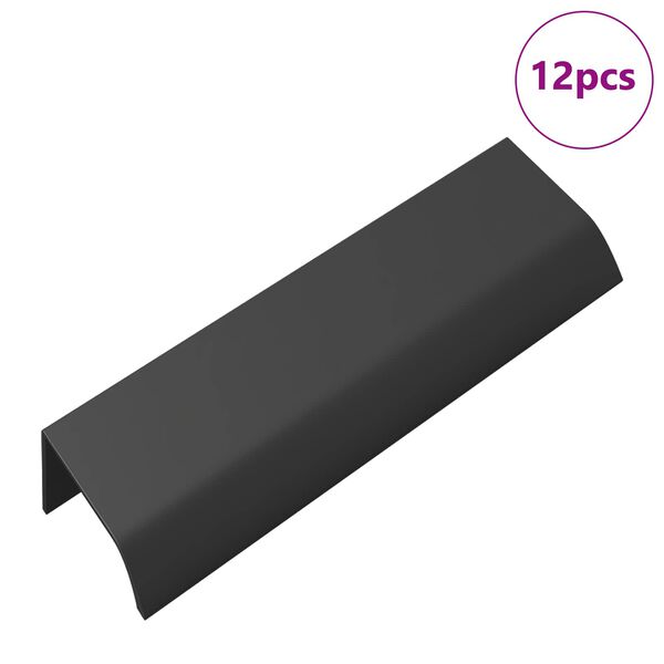 vidaXL Manico 12 pcs Nero 120 x 39.6 x 17 mm Alluminio
