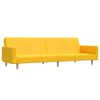 vidaXL Divano Letto a 2 Posti con Poggiapiedi Giallo in Tessuto
