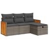 vidaXL Set Divani da Giardino 4 pz con Cuscini in Polyrattan Grigio