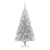 vidaXL Albero di Natale con 150 LED con supporto Argento 120 cm PET