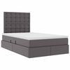 vidaXL Letto con contenitore e LED Grigio 120 x 190 cm Pelle Sintetica