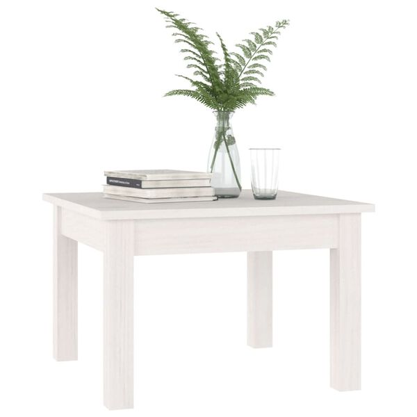vidaXL Tavolino da Salotto Bianco 45x45x30 cm Legno Massello di Pino