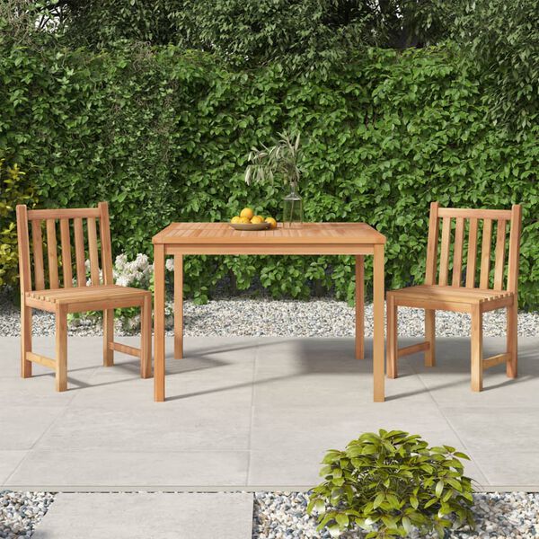 vidaXL Set da Pranzo per Giardino 3 pz in Legno Massello di Teak