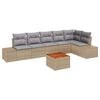 vidaXL Set Divano da Giardino 7 pz Beige e Grigio Chiaro polyrattan