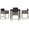 vidaXL Set da Pranzo per Giardino con cuscino 5 pcs Grigio polyrattan