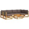 vidaXL Set di divani da giardino 7 pezzi con cuscini in legno di acacia e corda