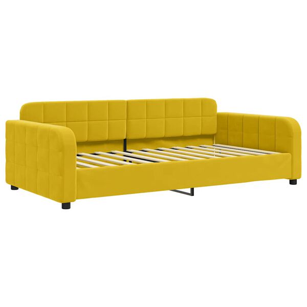 vidaXL Divano Letto con Materasso Giallo 90x200 cm in Velluto