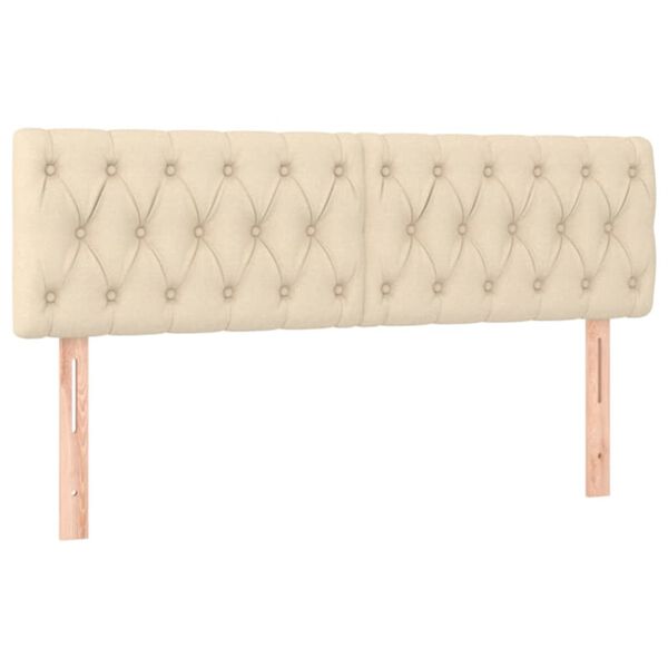 vidaXL Testiera 2 pz Crema 80 x 7 x 78/88 cm in Tessuto