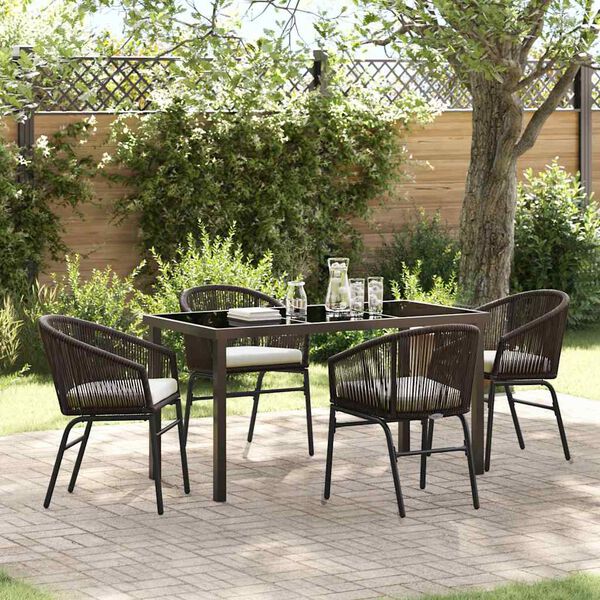vidaXL Set da Pranzo per Giardino 5 pcs Marrone