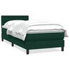 vidaXL Giroletto a Molle con Materasso Verde Scuro 100x220 cm Velluto
