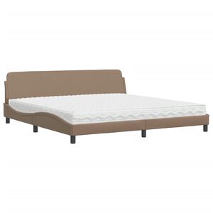 vidaXL Letto con Materasso Dover Cappuccino 200x200cm Similpelle