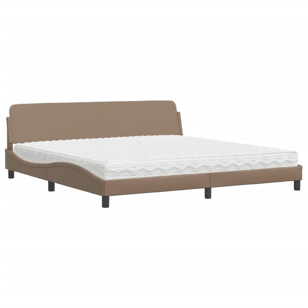 vidaXL Letto con Materasso Dover Cappuccino 200x200cm Similpelle