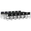 vidaXL Set da Pranzo da Giardino 13pz con Cuscini Nero in Polyrattan