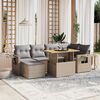vidaXL Set Divani da Giardino 7 pz con Cuscini Beige in Polyrattan