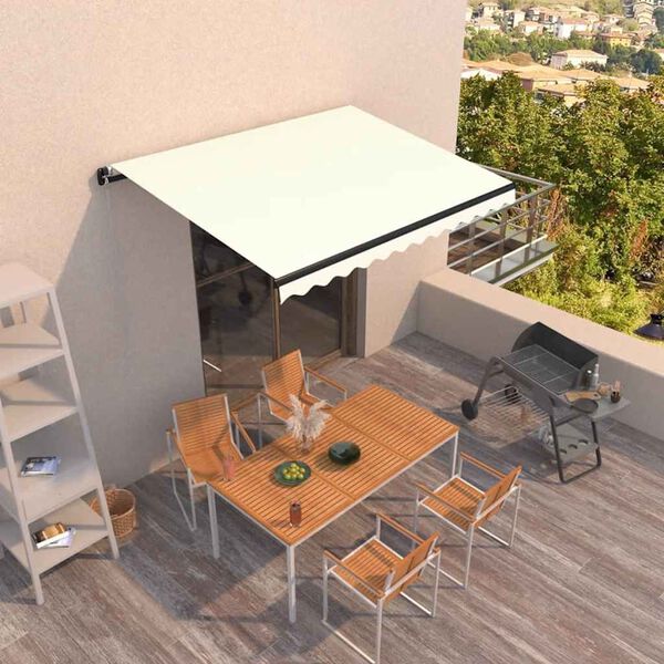 vidaXL Tenda da Sole Retrattile Manuale 350x250 cm Crema