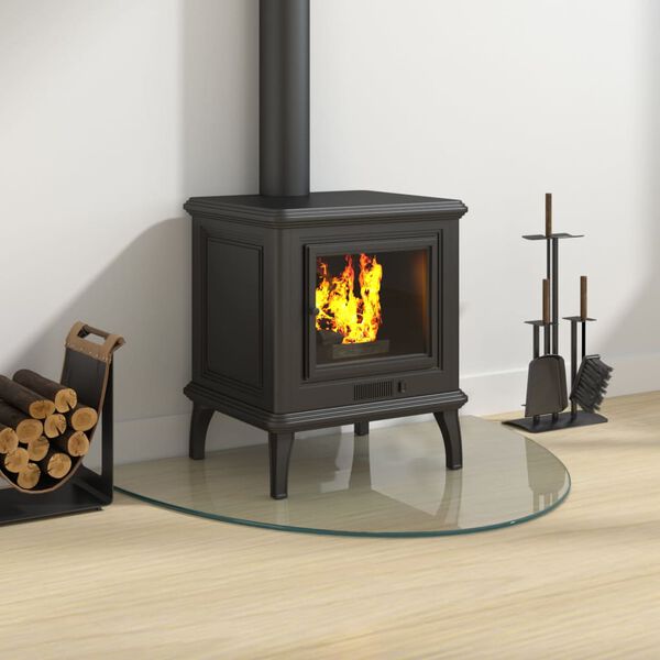 vidaXL Lastra in Vetro per Caminetto Semicircolare 800x600 mm