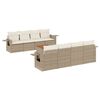 vidaXL Set Divano da Giardino 9 pz con Cuscini Beige in Polyrattan