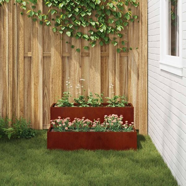 vidaXL Vaso da giardino Ruggine 100 x 60 x 45 cm