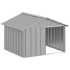 vidaXL Casetta per Cani grigio 116,5x103x81,5 cm Acciaio Zincato
